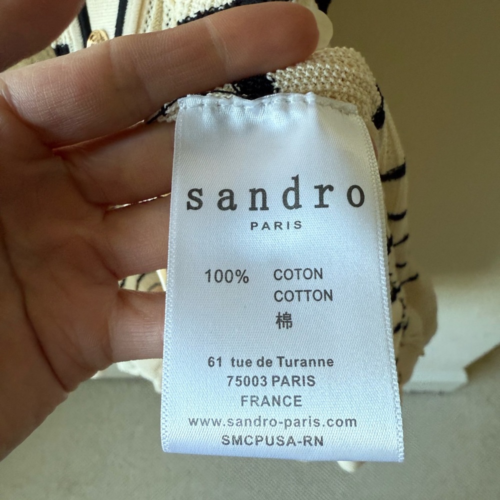 NWT Sandro Stripy Knit Maxi Dress Size L - Picture 6 of 11